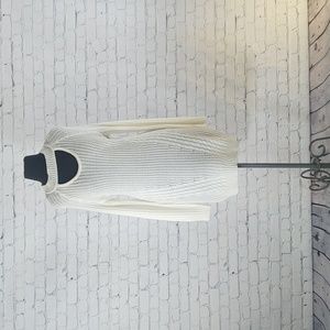 No Boundaries Size L Ivory Key Hole Neckline Sweater Dress